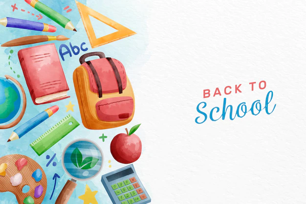 Free Vector | Watercolor back to school background