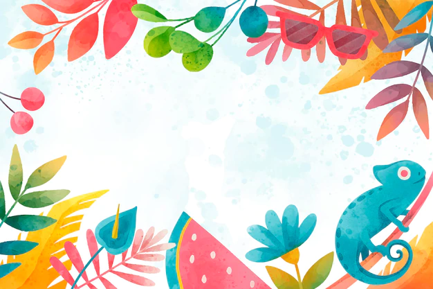 Free Vector | Watercolor background with leaves