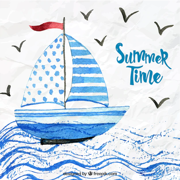 Free Vector | Watercolor boat background