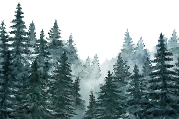 Free Vector | Watercolor forest landscape