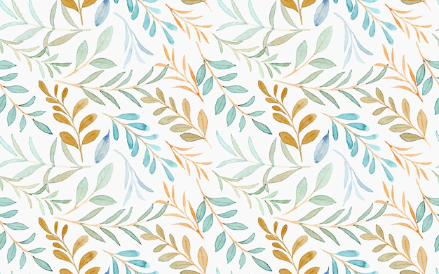 Free Vector | Watercolor green leaves seamless pattern