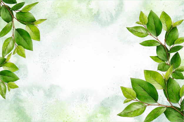 Free Vector | Watercolor nature background with leaves