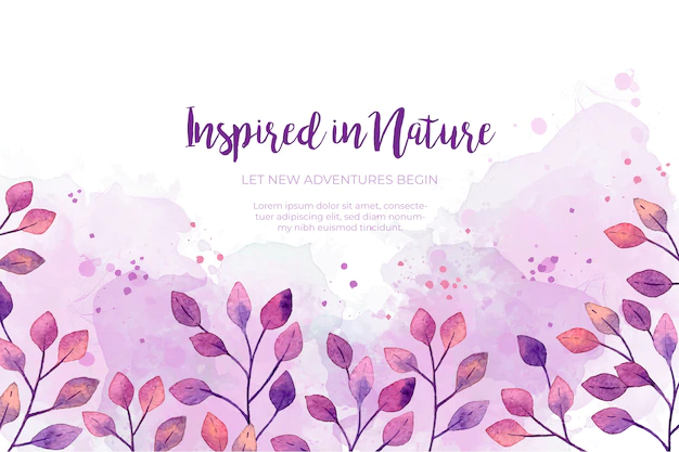 Free Vector | Watercolor purple leaves frame background