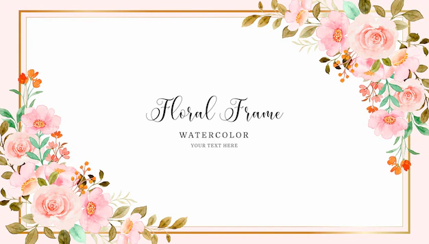 Free Vector | Watercolor soft pink floral frame background
