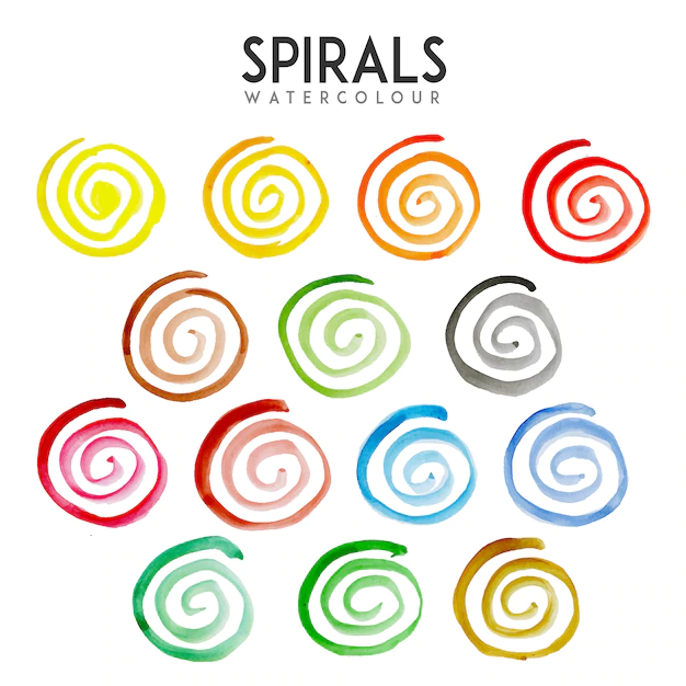 Free Vector | Watercolor spirals collection