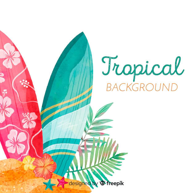 Free Vector | Watercolor tropical background