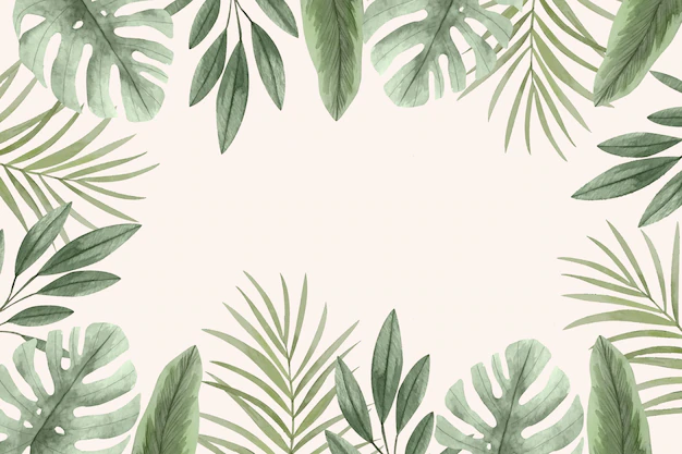 Free Vector | Watercolor tropical leaves background