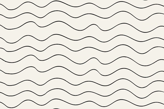 Free Vector | Wavy pattern background black doodle vector, simple design