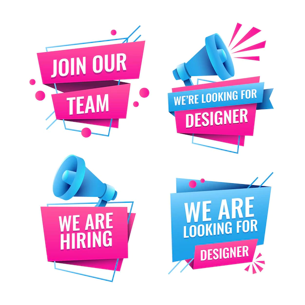 Free Vector | We are hiring banners pack