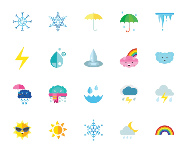 Free Vector | Weather and climate icon set