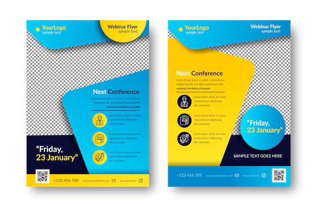 Free Vector | Webinar flyer template set