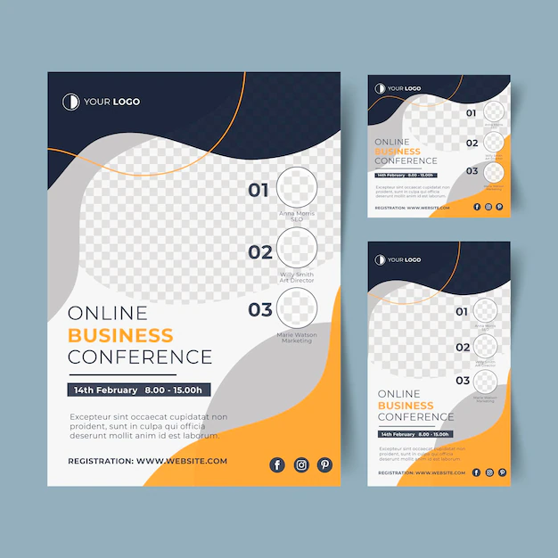 Free Vector | Webinar flyer template with abstract shapes