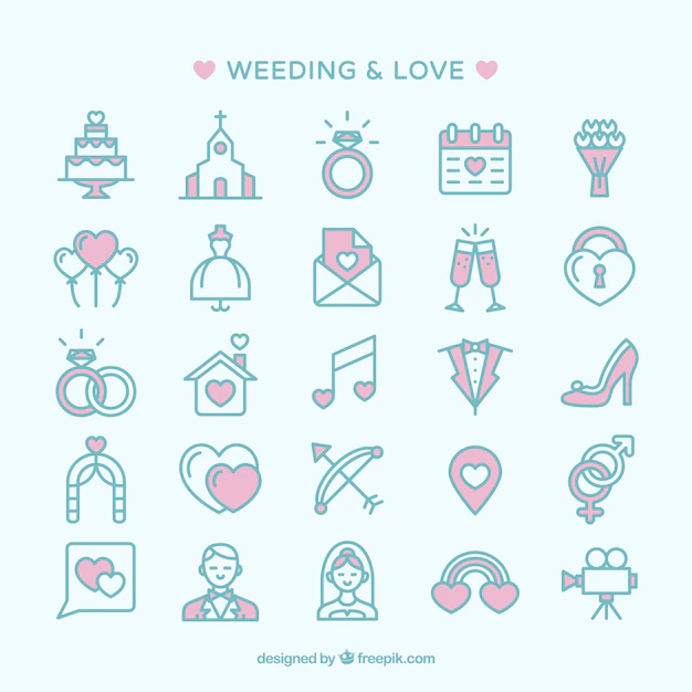 Free Vector | Wedding and love icons