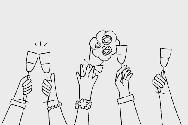 Free Vector | Wedding celebration vector hand holding drinks