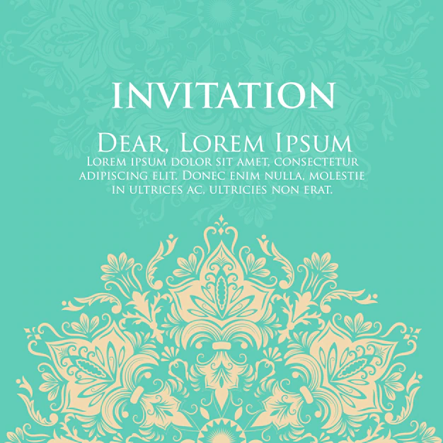 Free Vector | Wedding invitation and announcement card with ornament in arabian style. arabesque pattern. eastern ethnic ornament. elegant texture for backgrounds. design template.