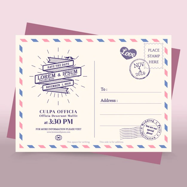 Free Vector | Wedding invitation with a vintage ribbon