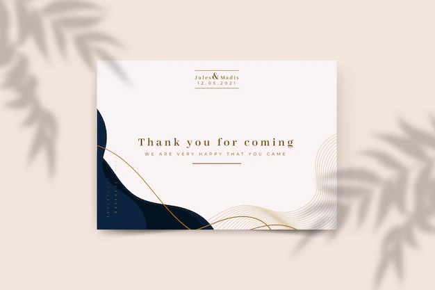 Free Vector | Wedding thanks card template