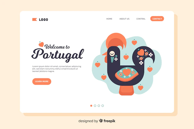 Free Vector | Welcome to portugal landing page