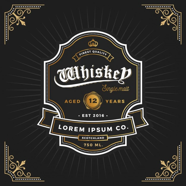 Free Vector | Whiskey label design