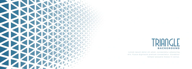 Free Vector | White banner with blue triangle halftone pattern design