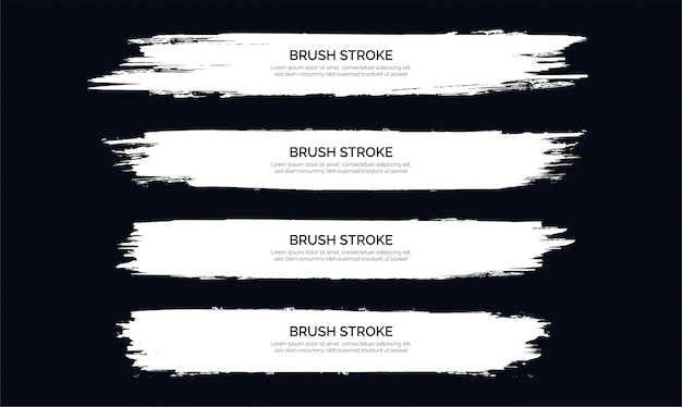 Free Vector | White brush stroke banner template collection