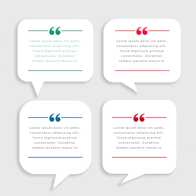 Free Vector | White chat bubble style quote mark template design