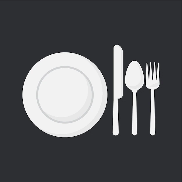 Free Vector | White dish and utensils set vector illustration