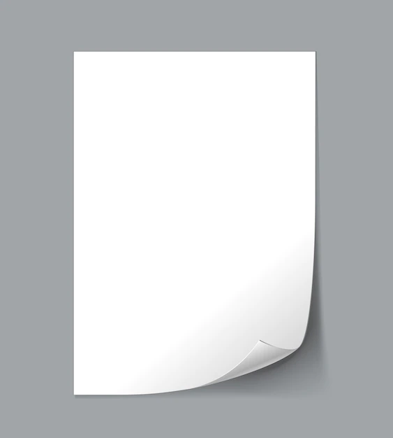 Free Vector | White empty paper sheet with curl