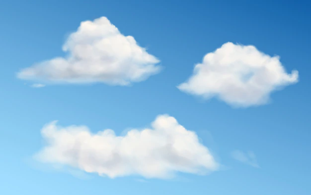 Free Vector | White fluffy clouds in blue sky