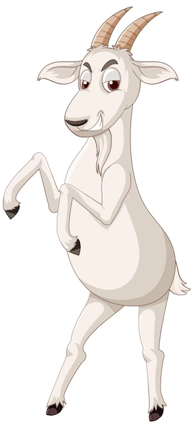 Free Vector | White goat standing on two legs