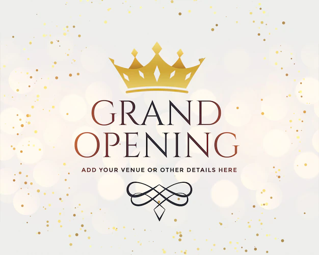 Free Vector | White grand opening with golden crown