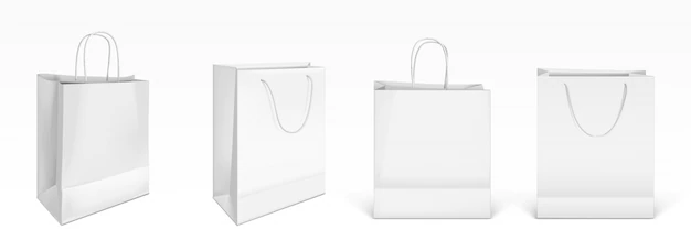 Free Vector | White paper shopping bags