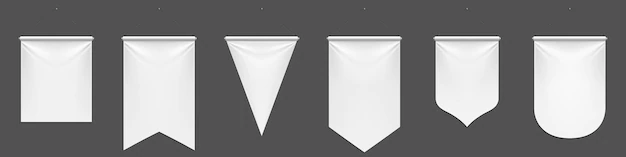 Free Vector | White pennant flags