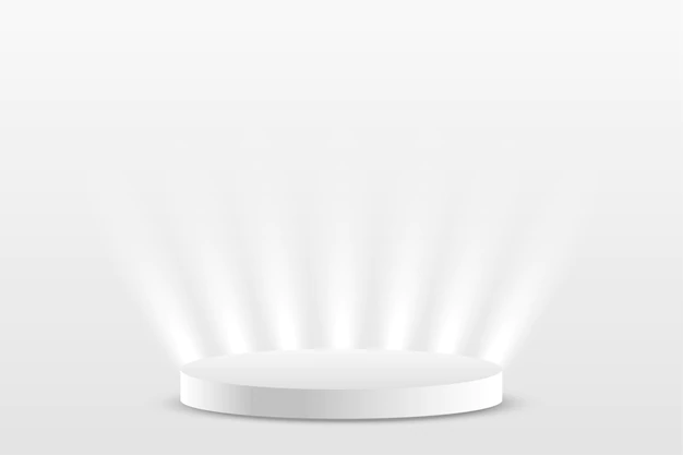 Free Vector | White prodium product display with light effect