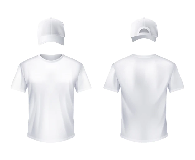 Free Vector | White t-shirt and baseball cap man realistic
