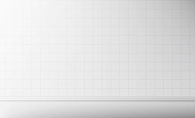 Free Vector | White tile wall and floor in bathroom background