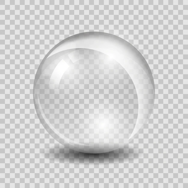 Free Vector | White transparent glass sphere glass or ball, shiny bubble glossy