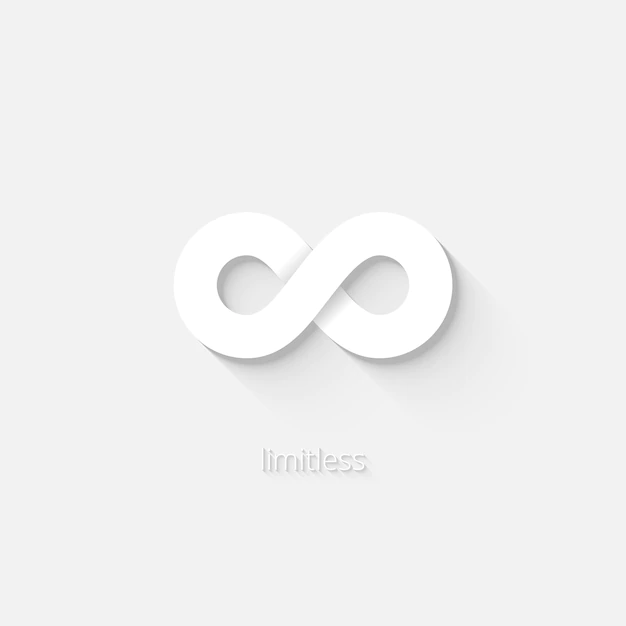 Free Vector | White vector infinity icon depicting the state of being limitless or unbounded by space  time or quantity