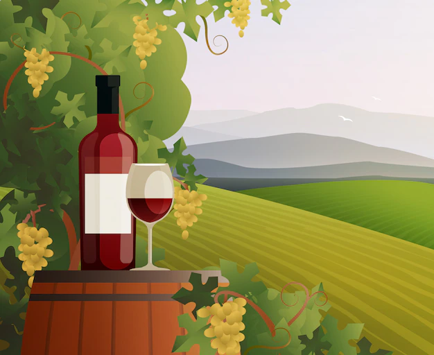 Free Vector | Wine and vineyard