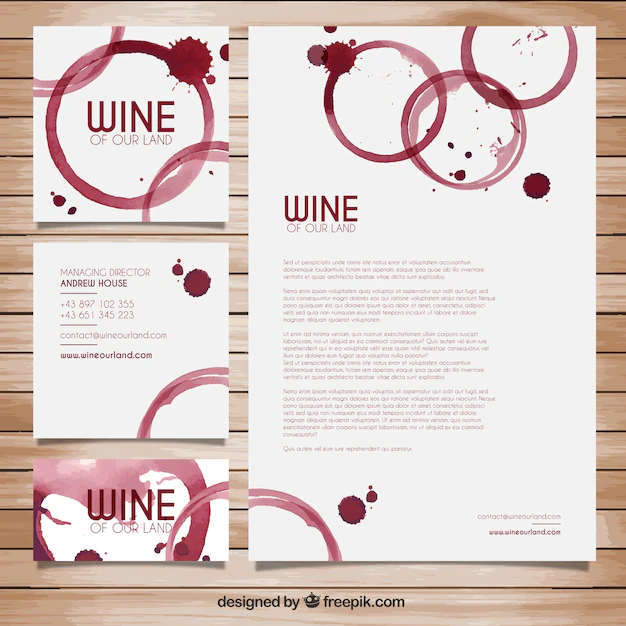 Free Vector | Wine stains stationery