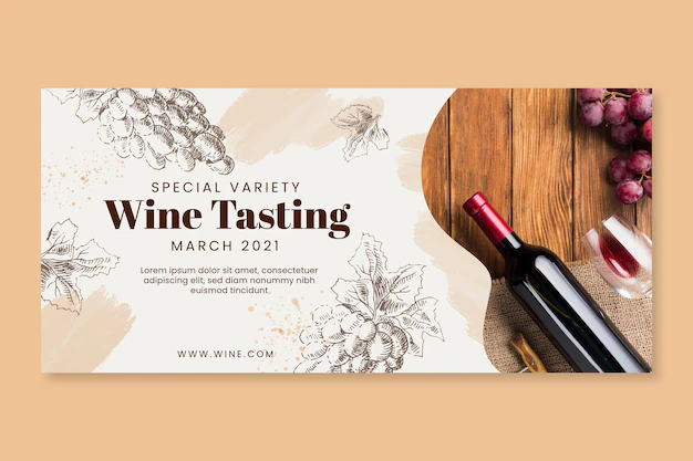 Free Vector | Wine tasting banner template