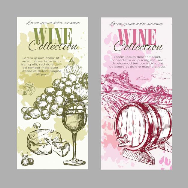 Free Vector | Wine vineyard label set