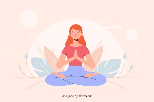 Free Vector | Woman in yoga position for landing page