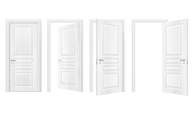 Free Vector | Wooden doors realistic icon set
