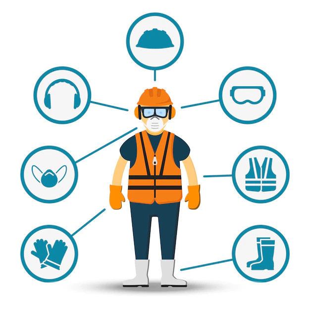 Free Vector | Worker health and safety. illustration of accessories for protection