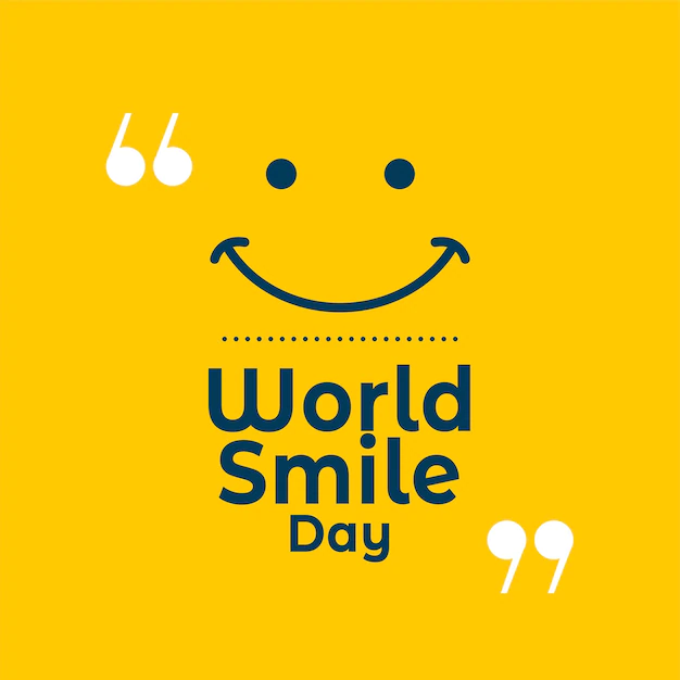 Free Vector | World smile day yellow quote background
