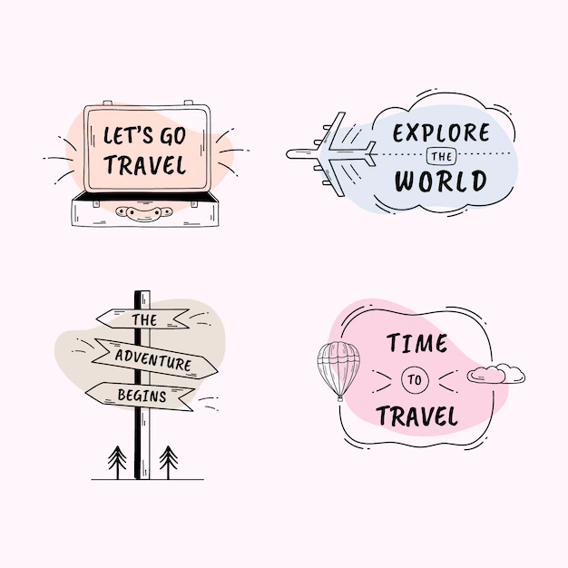 Free Vector | World tourism day labels collection