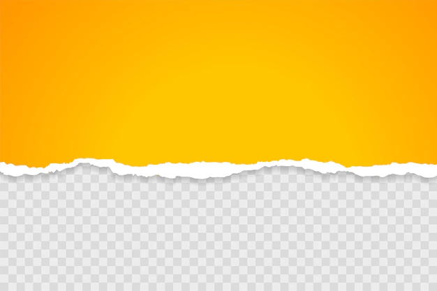 Free Vector | Yellow sheet of torn paper on transparent background