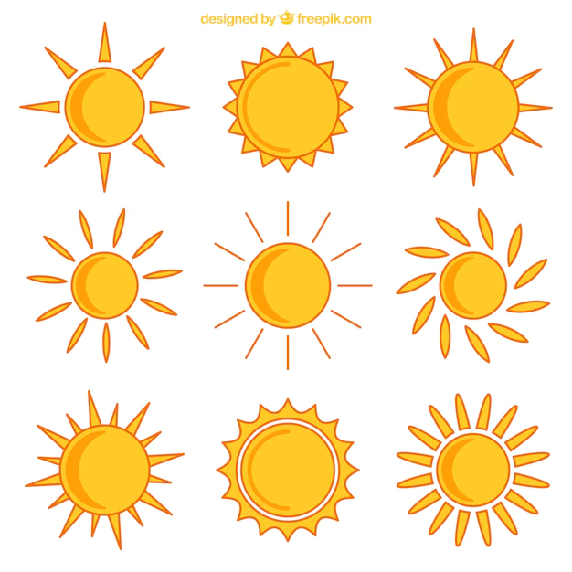 Free Vector | Yellow sunny icons