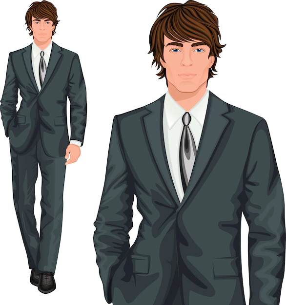 Free Vector | Young businessman standing character